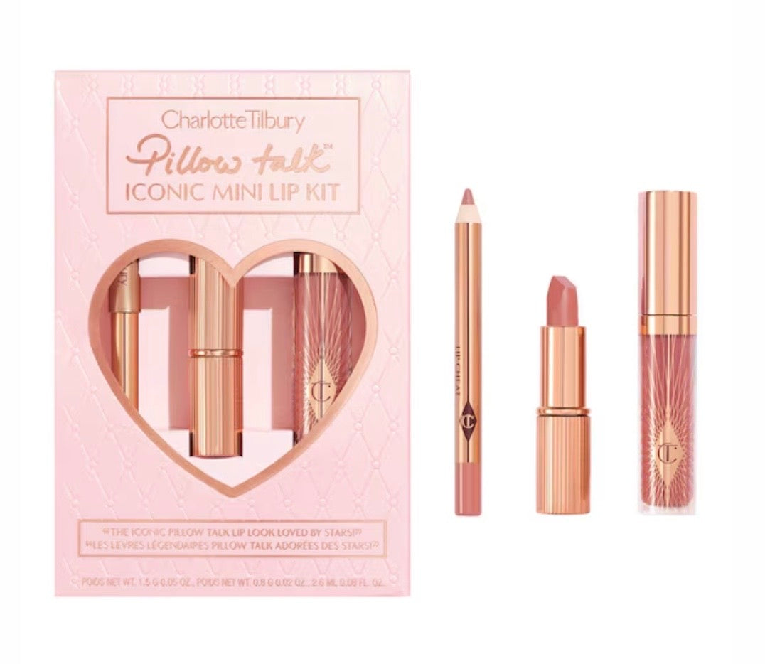 Charlotte Tilbury  Pillow Talk Iconic Mini Lip Kit - Lip Makeup Case